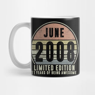 Born June 2008 Limited Edition 2008th Birthday Gifts Mug